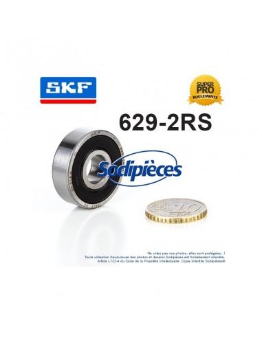 Roulement à billes 629-2RS SKF. Double étanchéité