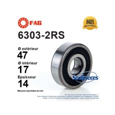 Roulement à billes 6303-2RS FAG. Double étanchéité