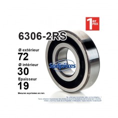 Roulement à billes 6306-2RS 1er Prix. Double étanchéité