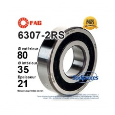 Roulement à billes 6307-2RS FAG. Double étanchéité