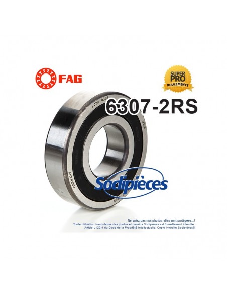 Roulement à billes 6307-2RS FAG. Double étanchéité