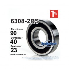 Roulement à billes 6308-2RS 1er Prix. Double étanchéité