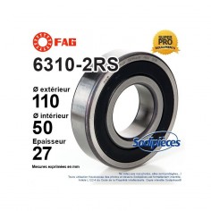 Roulement à billes 6310-2RS FAG. Double étanchéité