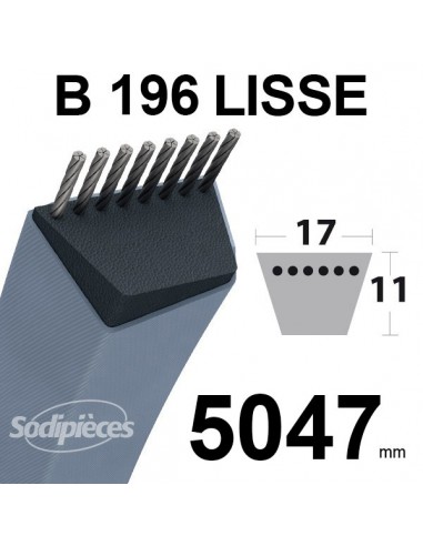 Courroie-tondeuse-B196-Trapezoidale-17-mm-x-5047-mm-23073