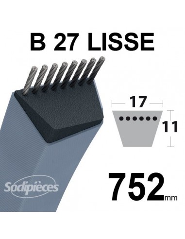 Courroie-tondeuse-B27-Trapezoidale-17-mm-x-752-mm-23066