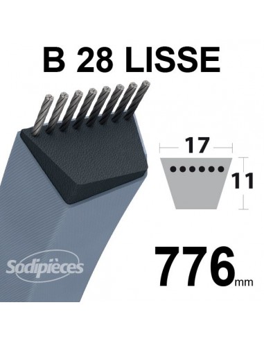 Courroie-tondeuse-B28-Trapezoidale-17-mm-x-776-mm-23069