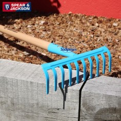 Rateau-Spear-Jackson-10-dents-avec-manche-bois-Bleu-44023 2