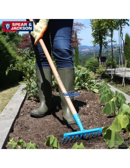 Rateau-Spear-Jackson-10-dents-avec-manche-bois-Bleu-44023