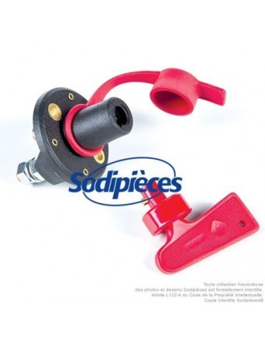 Coupe-batterie avec clé bouton amovible capuchon d'étanchéité