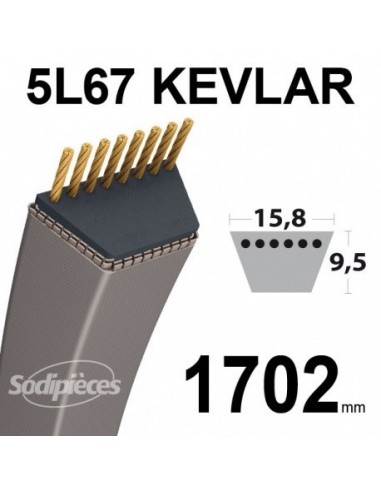 Courroie tondeuse 5L67 Kevlar
