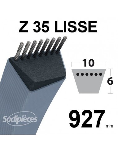 Courroie tondeuse Z35 Trapézoïdale. 10 mm x 927 mm