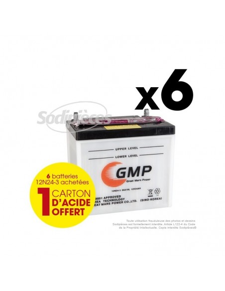 Batterie 12N24-3.1er Prix. Batterie tondeuse. Par 6