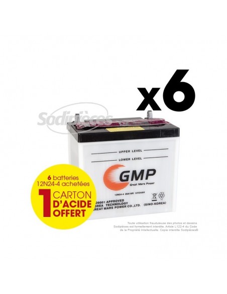 Batterie 12N24-4. 1er Prix. Batterie tondeuse. Par 6