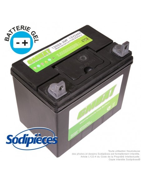 Batterie 12N24-3. Sans entretien pour tondeuse