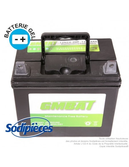 Batterie 12N24-3. Sans entretien pour tondeuse