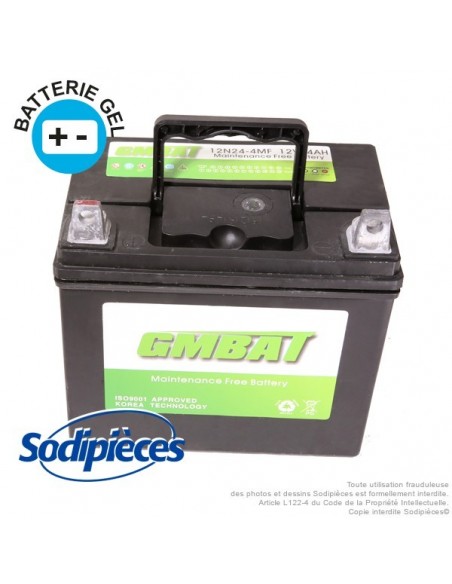 Batterie 12N24-4. Sans entretien pour tondeuse