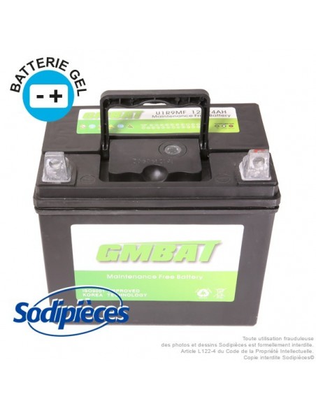 Batterie U1R9. Sans entretien pour tondeuse