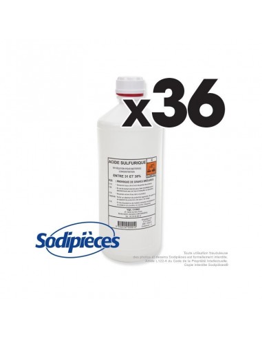 Acide de batterie. Acide en bidon de 1 litre. Par 36