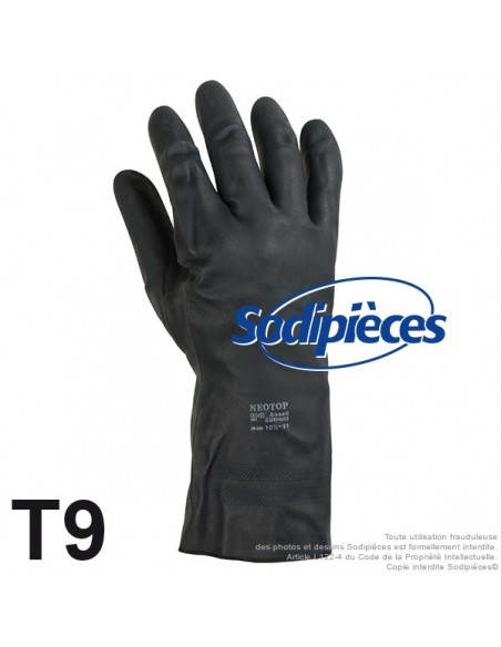 Gants produit chimique. Taille 9