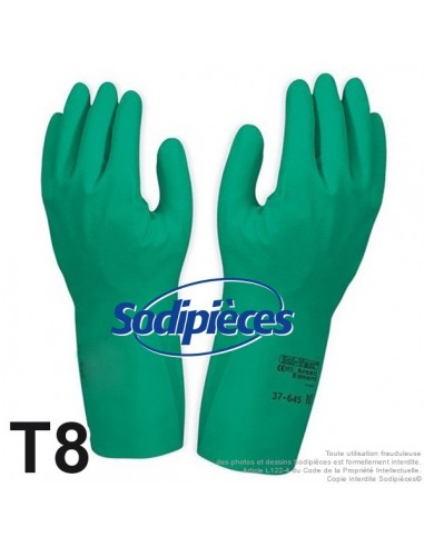 Gants solvex chimiques mécaniques. Taille 8