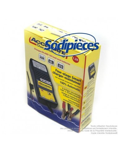 Chargeur de batterie TECMATE, 6 et 12V 1,2A. pour batterie de 2 - 75Ah.
