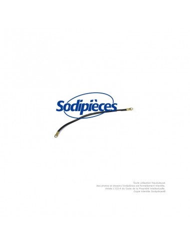 Cable batterie noir pour tondeuse avec cosses. L : 50 cm