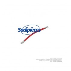 Cable batterie rouge pour tondeuse avec cosses. L : 30 cm