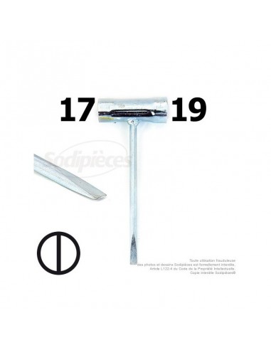 Clé à bougie 17 et 19 avec manche tournevis