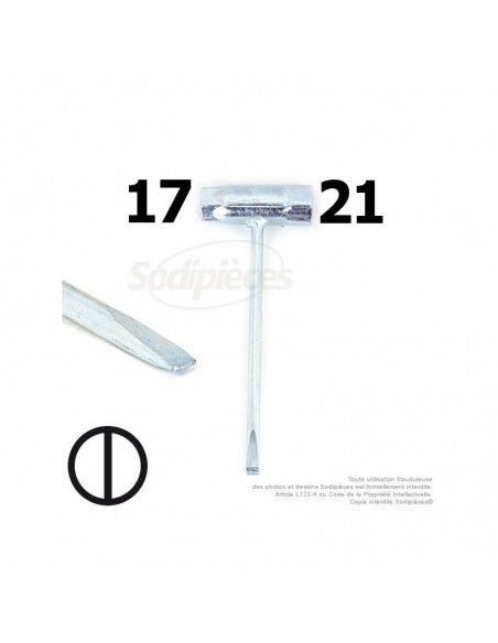 Clé à bougie 17 et 21 avec manche tournevis