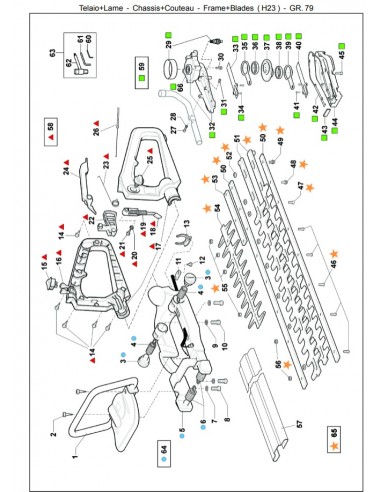 Pieces chassis lamier taille- haies...