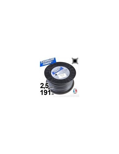 Fil débroussailleuse Titanium ®. Carré. Coque : 2,5 mm x 32 m