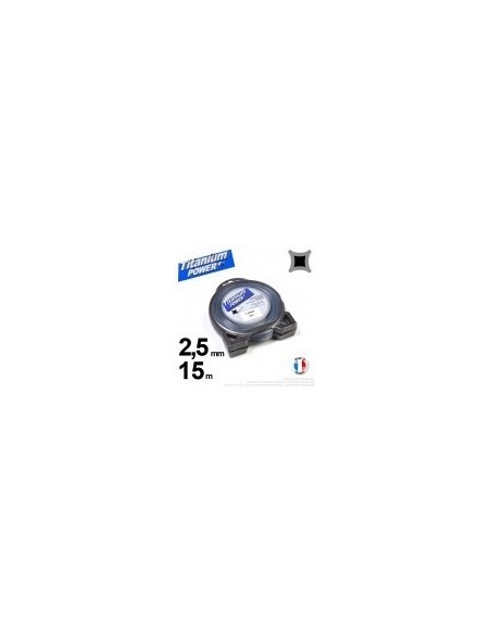 Fil débroussailleuse Titanium ®. Carré. Coque : 2,5 mm x 32 m