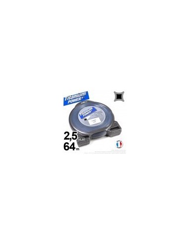 Fil débroussailleuse Titanium ®. Carré. Coque : 2,5 mm x 32 m