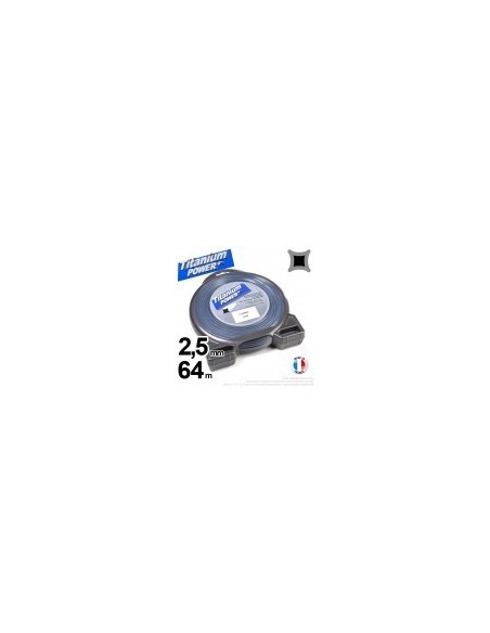 Fil débroussailleuse Titanium ®. Carré. Coque : 2,5 mm x 32 m
