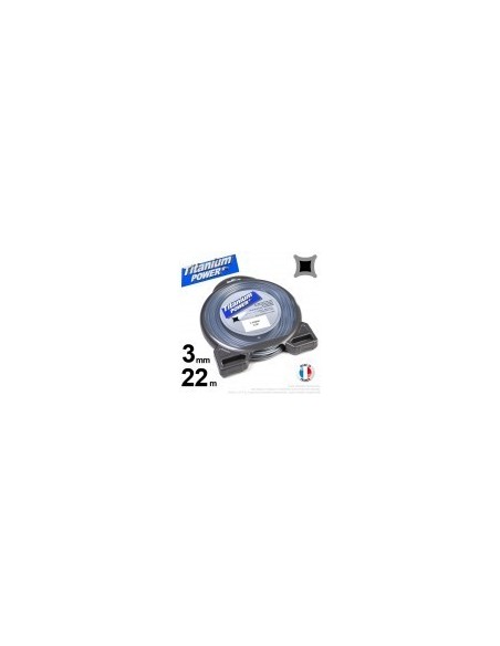 Fil débroussailleuse Titanium ®. Carré. Coque : 2,5 mm x 32 m