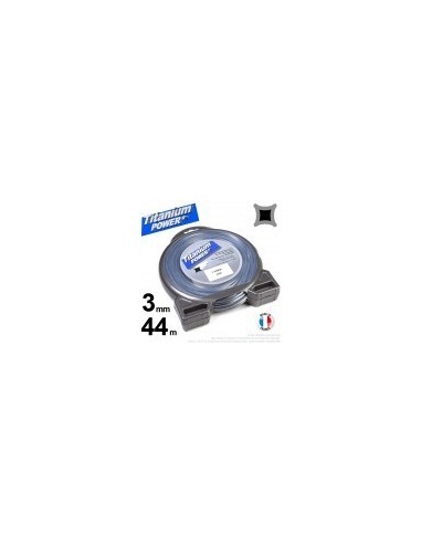 Fil débroussailleuse Titanium ®. Carré. Coque : 2,5 mm x 32 m