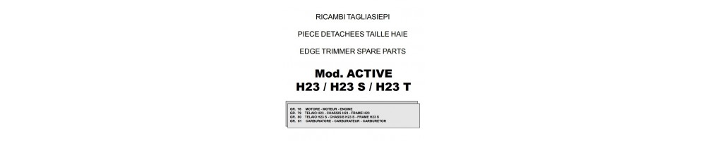 taille haies Active modèles H23 – H23S – H23T